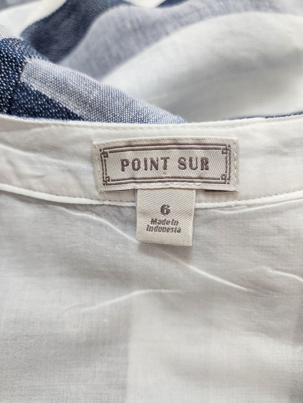 J.Crew Point Sur Linen Striped Midi Dress Size 6 Button Front Pockets Coastal - Picture 5 of 9